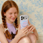 Pastel Blue & Pink Floral MagSafe Phone Case