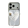 White Polka Dot Teddy Ribbon Phone Case | Heart & Star
