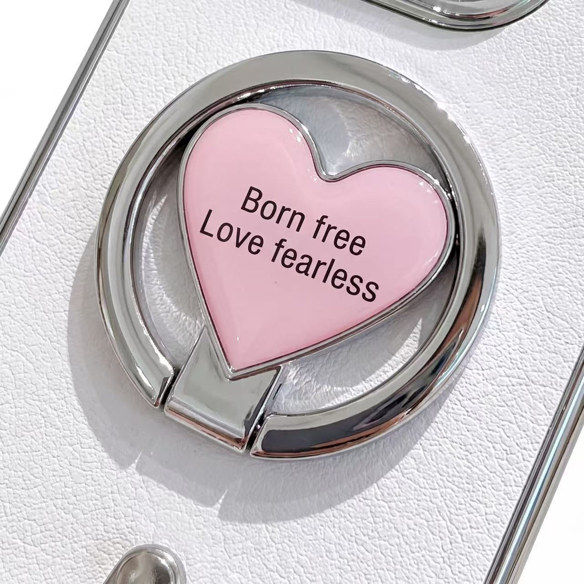 Love Heart Kickstand iPhone Duo MagSafe Case | Dreamy White & Soft Pink