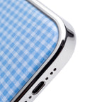 Y2K Blue Gingham Check Phone Case
