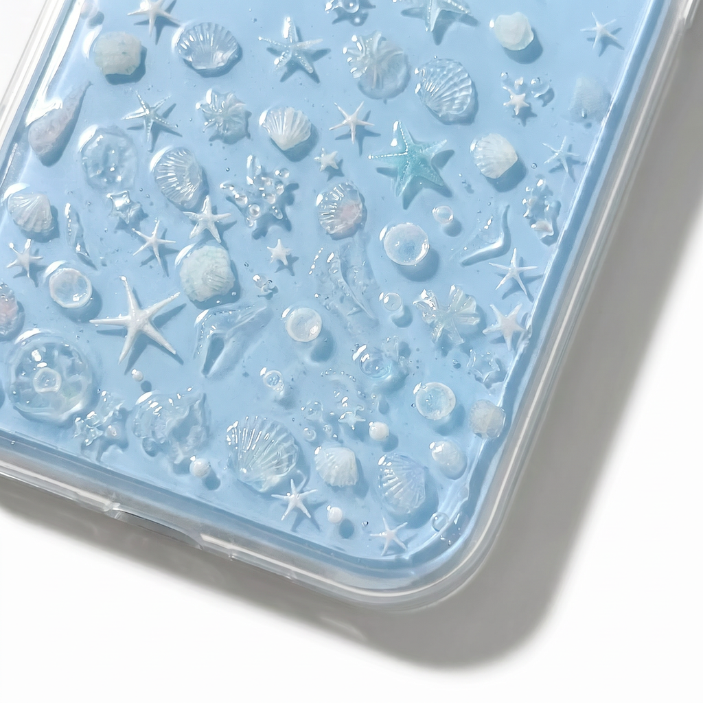 Glittery Sea Shell & Pearl Phone Case