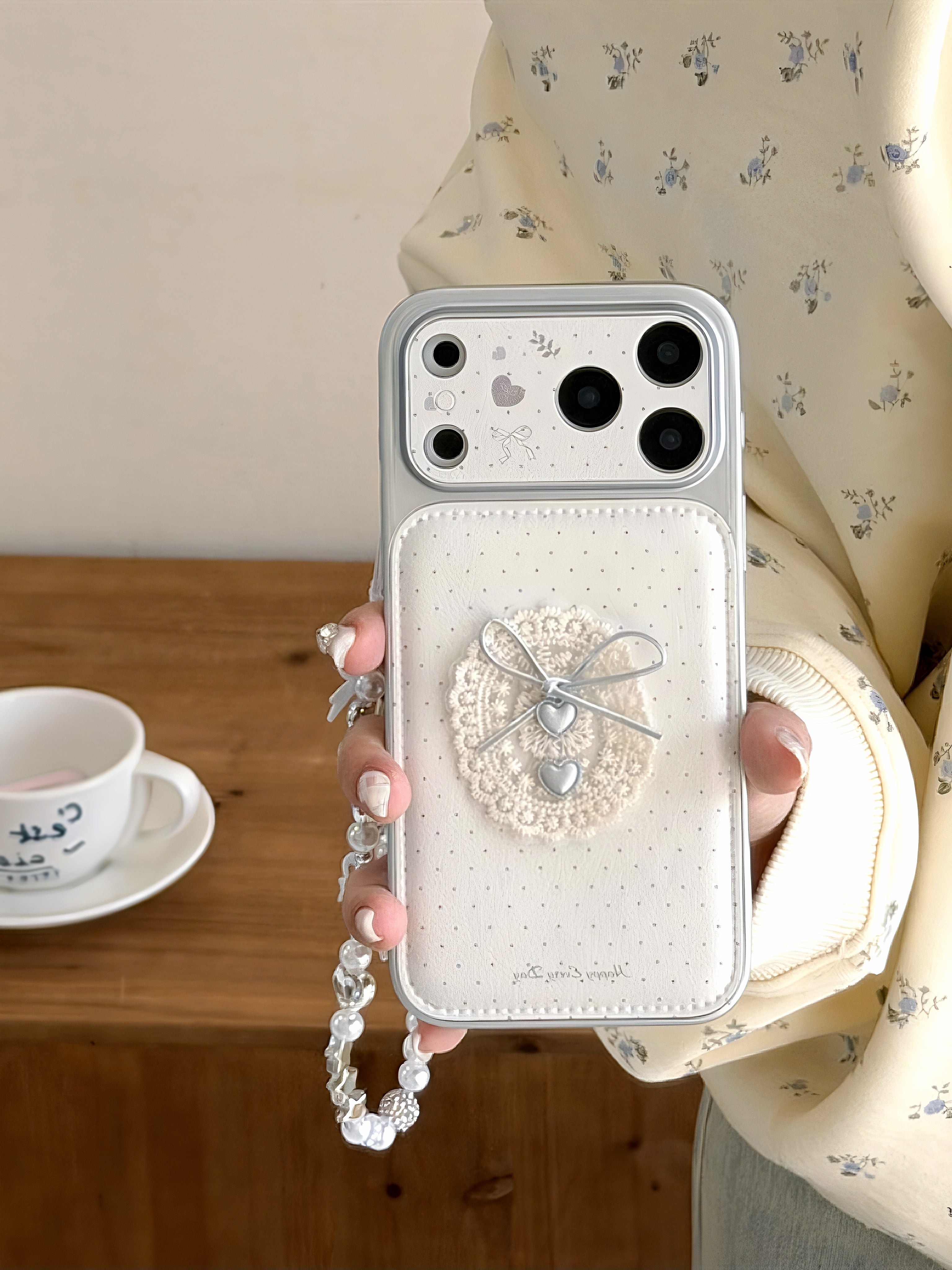 Lace & Ribbon Aesthetic Leatherette Phone Case