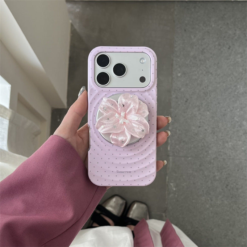 3D Ripple & Lily Flower MagSafe Phone Case