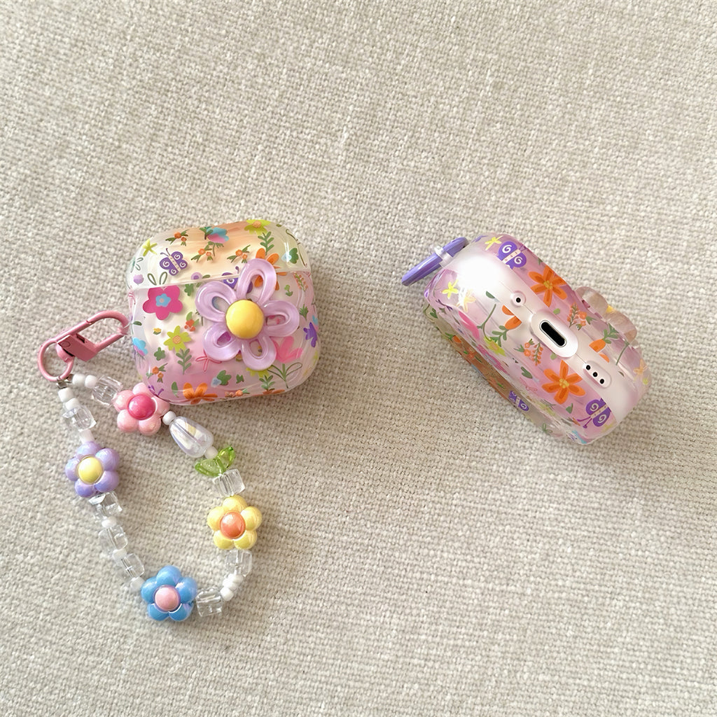 Floral & Butterfly AirPods Case with 3D Flower