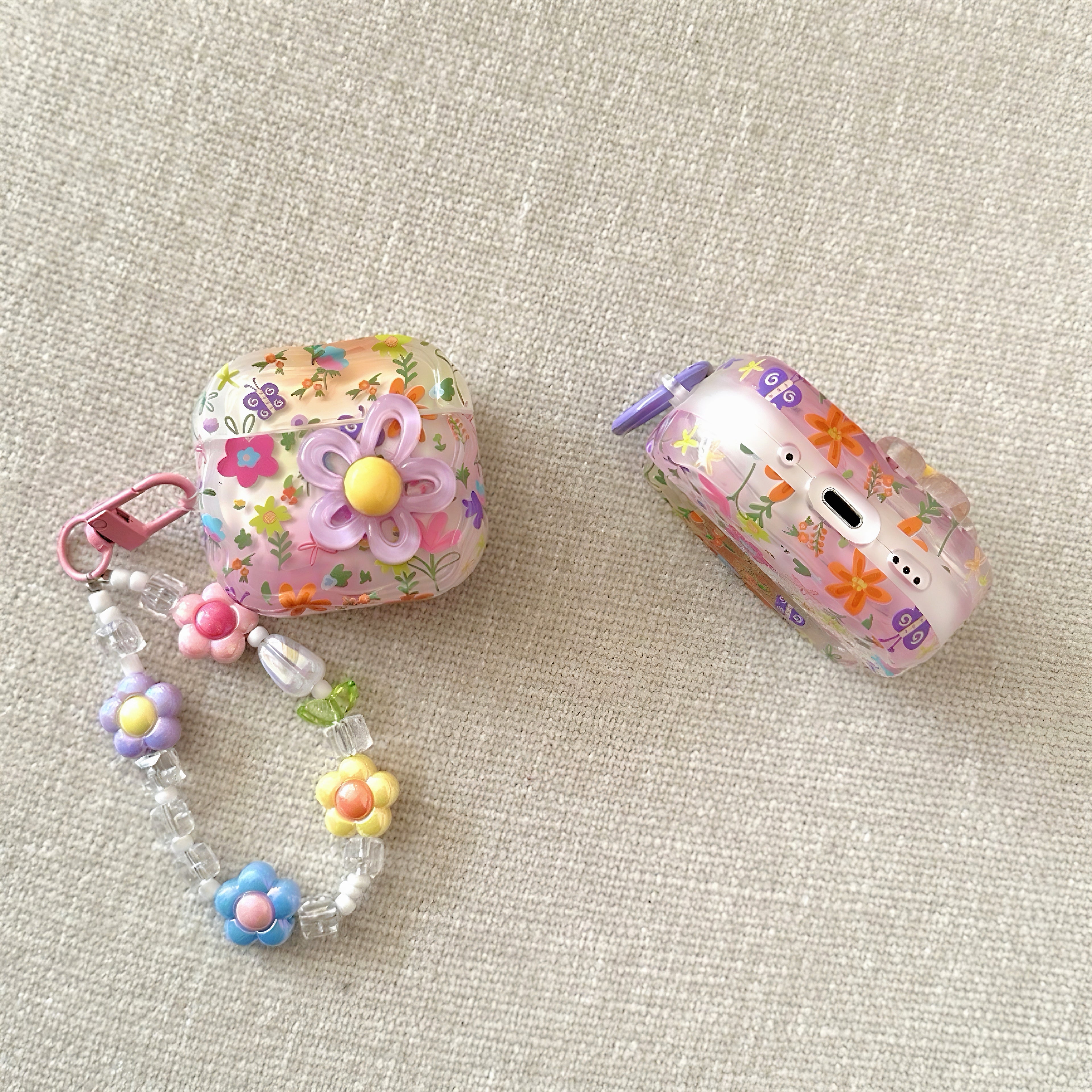 Floral & Butterfly AirPods Case with 3D Flower