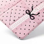 Coquette Ribbon & Polka Dot Pink iPad Case with Pencil Holder