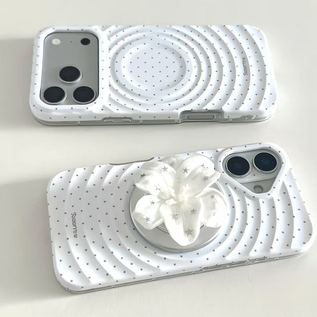 3D Ripple & Lily Flower MagSafe Phone Case
