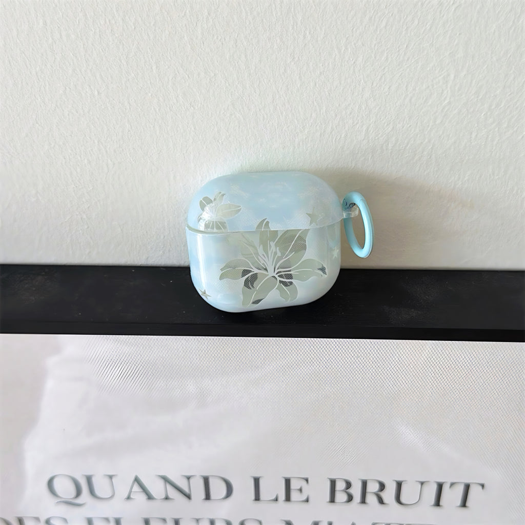 Aesthetic Watercolor Blue Lily AirPods Case