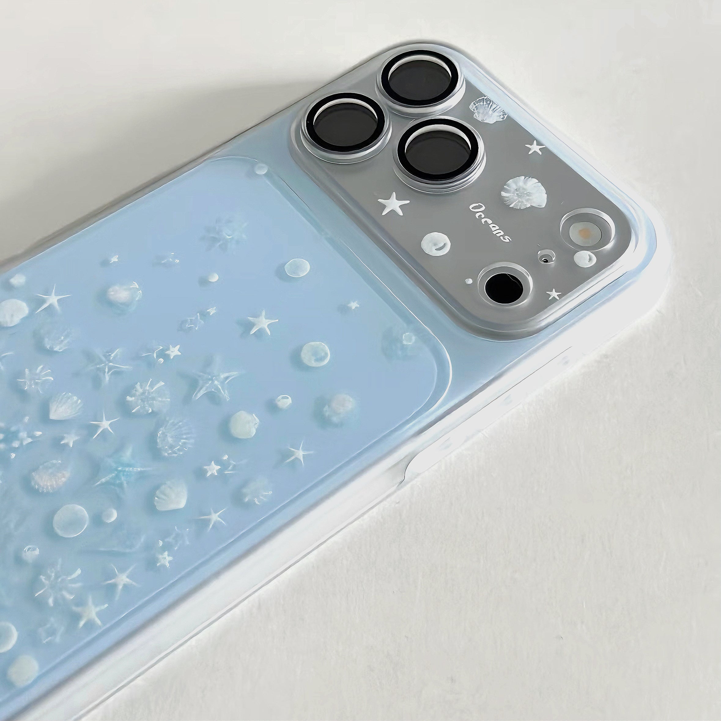 Glittery Sea Shell & Pearl Phone Case