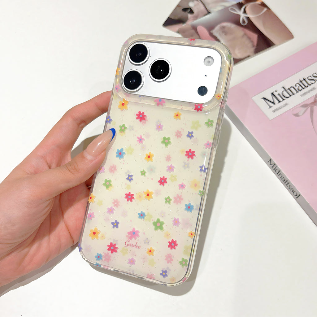 Cute Colorful Floral Clear Phone Case