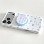 Pastel Blue & Pink Floral MagSafe Phone Case
