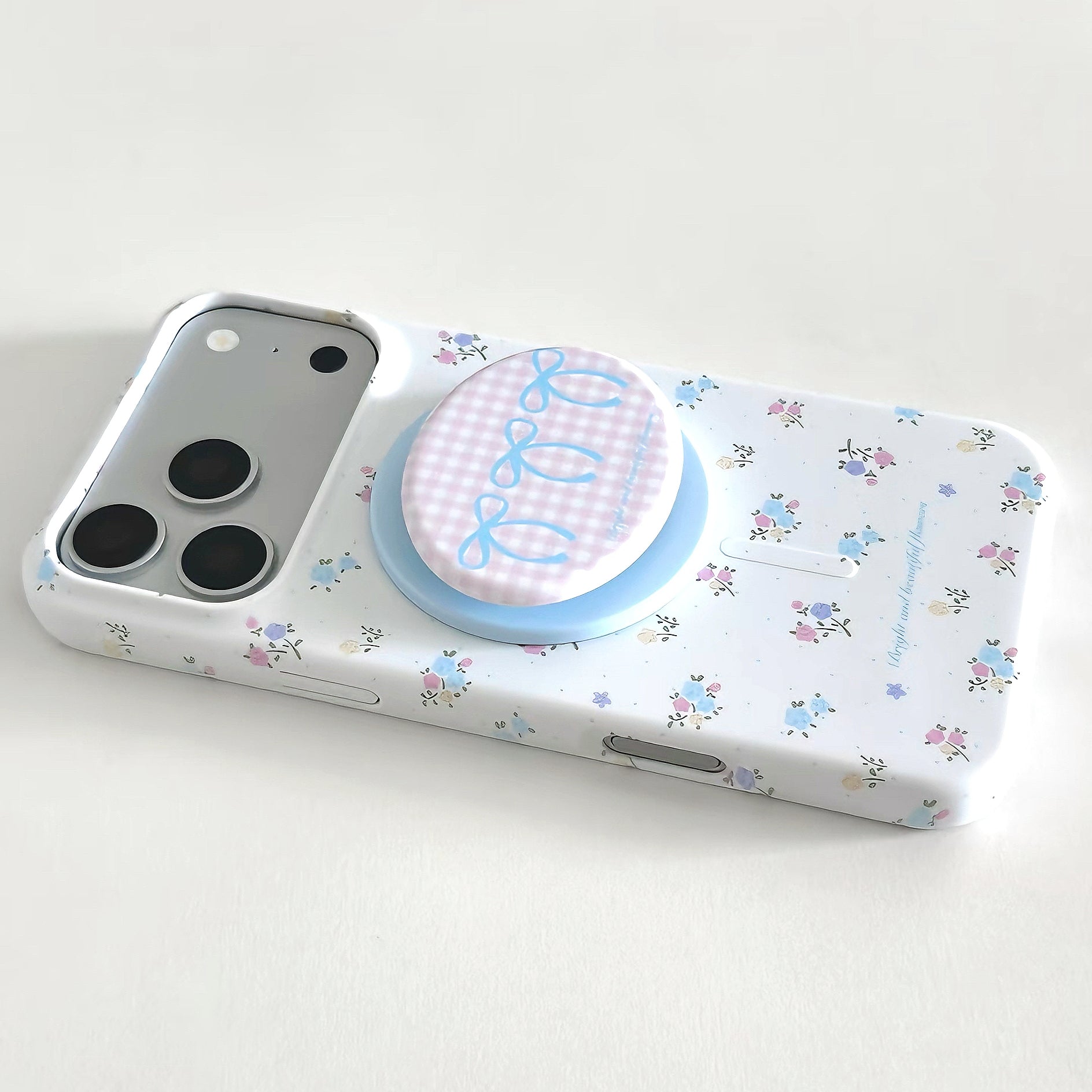 Pastel Blue & Pink Floral MagSafe Phone Case