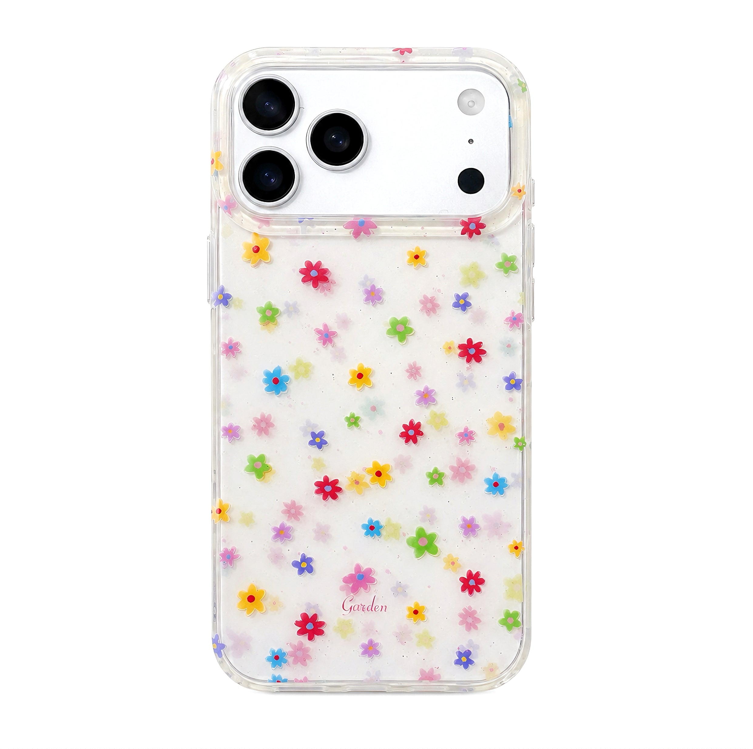 Cute Colorful Floral Clear Phone Case