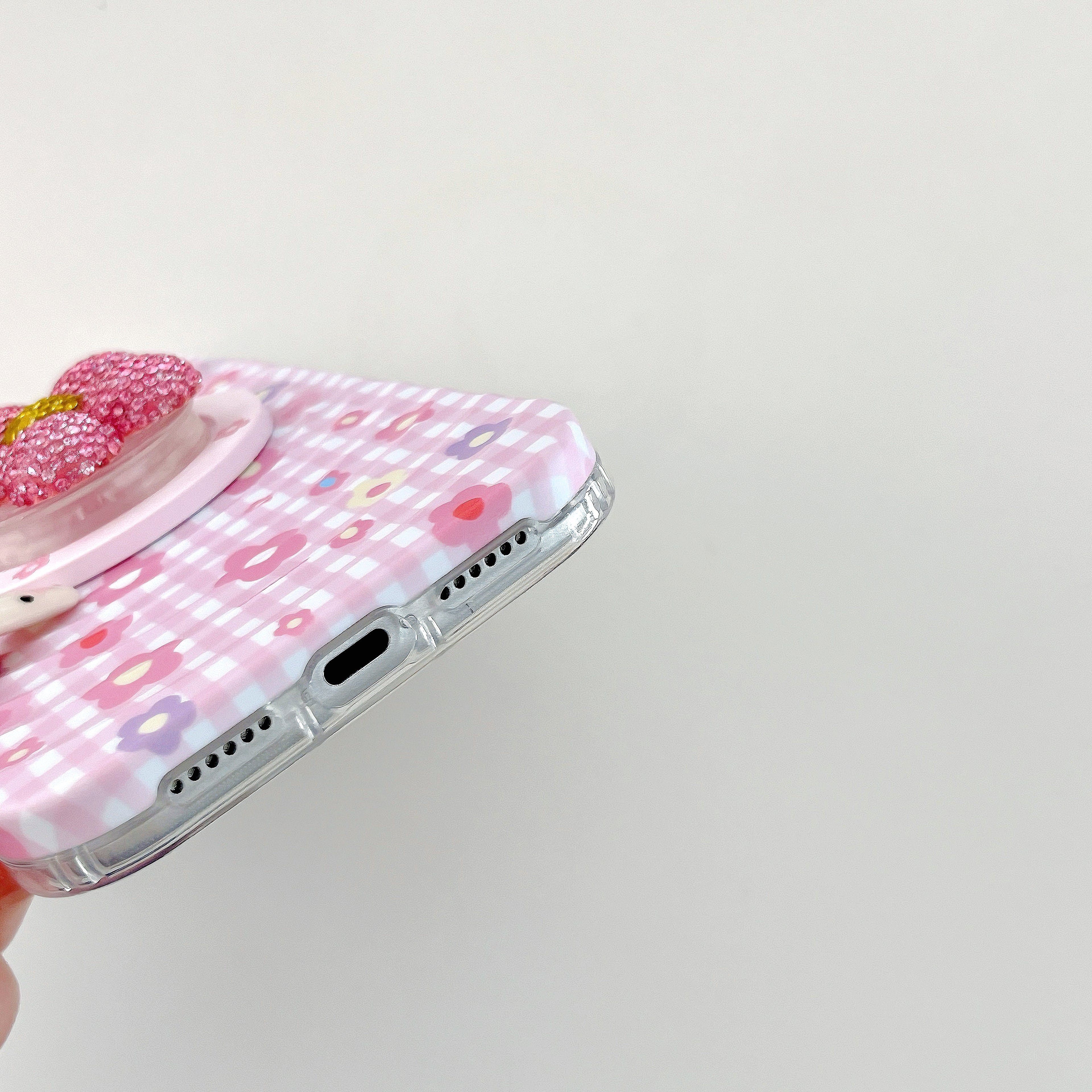 Floral Gingham & Sparkling Daisy Grip MagSafe Phone Case