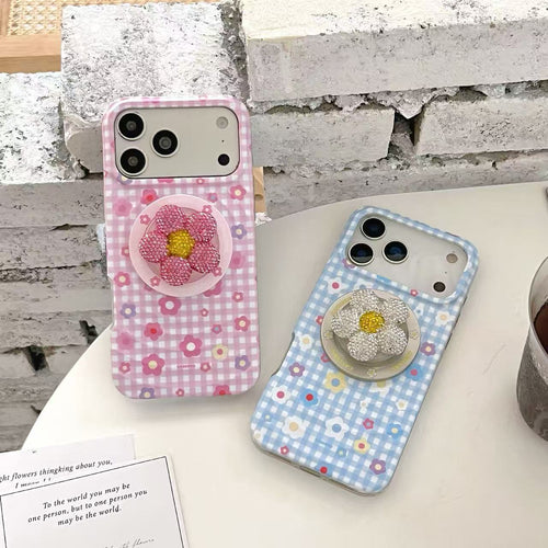 3D Ripple Floral Gingham & Sparkling Daisy MagSafe Phone Case