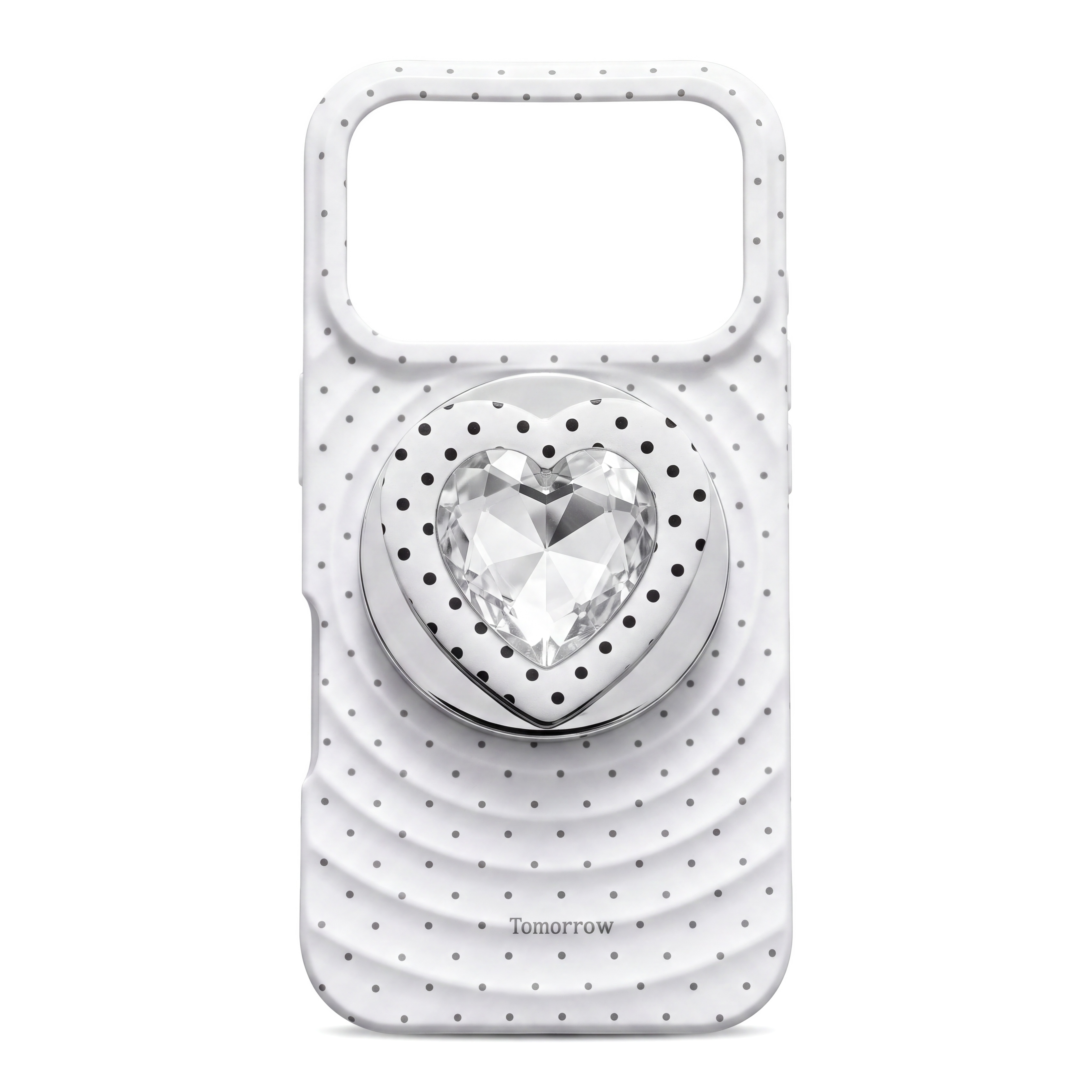 3D Ripple & Sparkling Diamond Heart MagSafe Phone Case