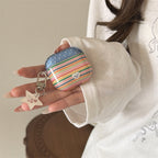 Korean Style Rainbow Stripe AirPods Case