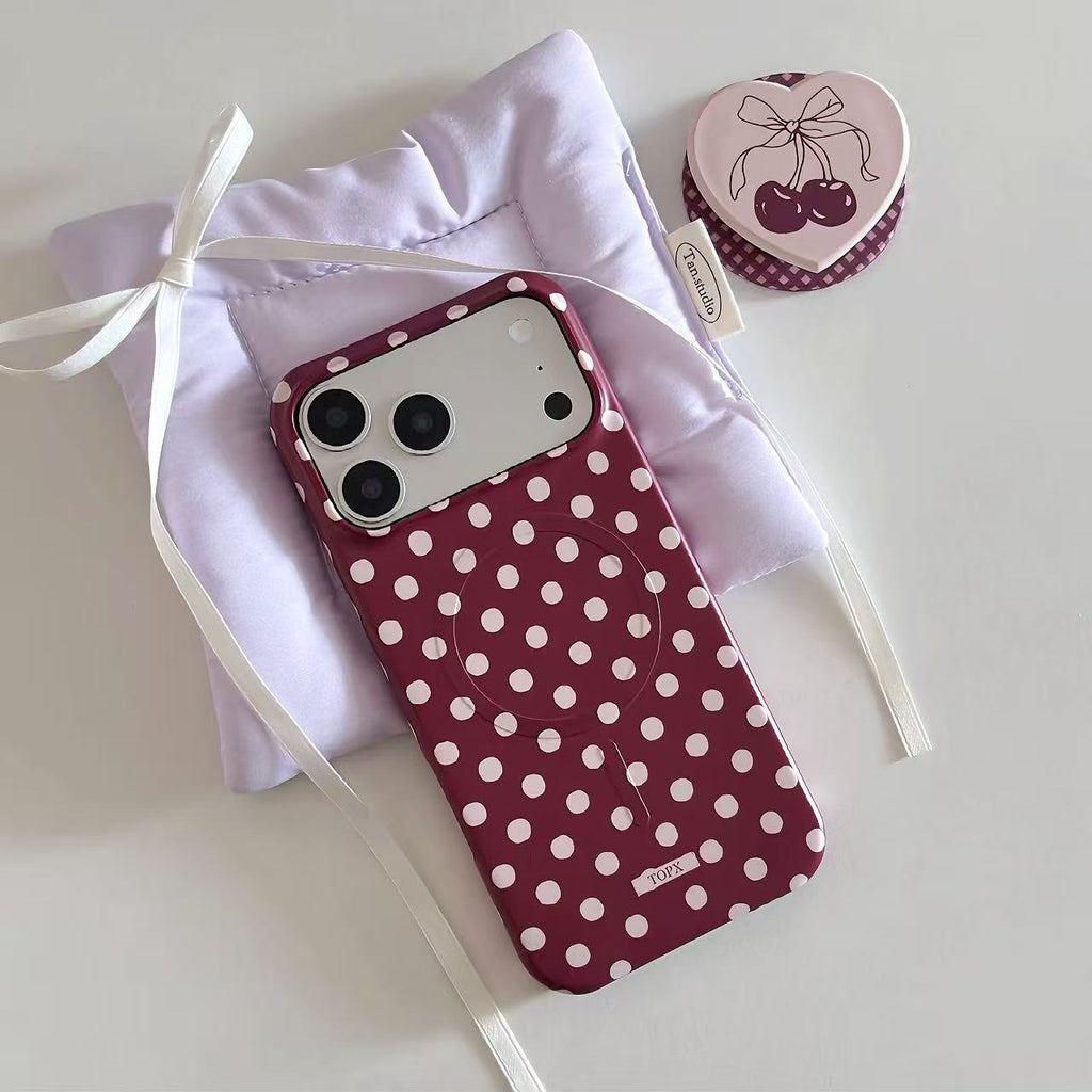 Cherry Polka Dot MagSafe Phone Case