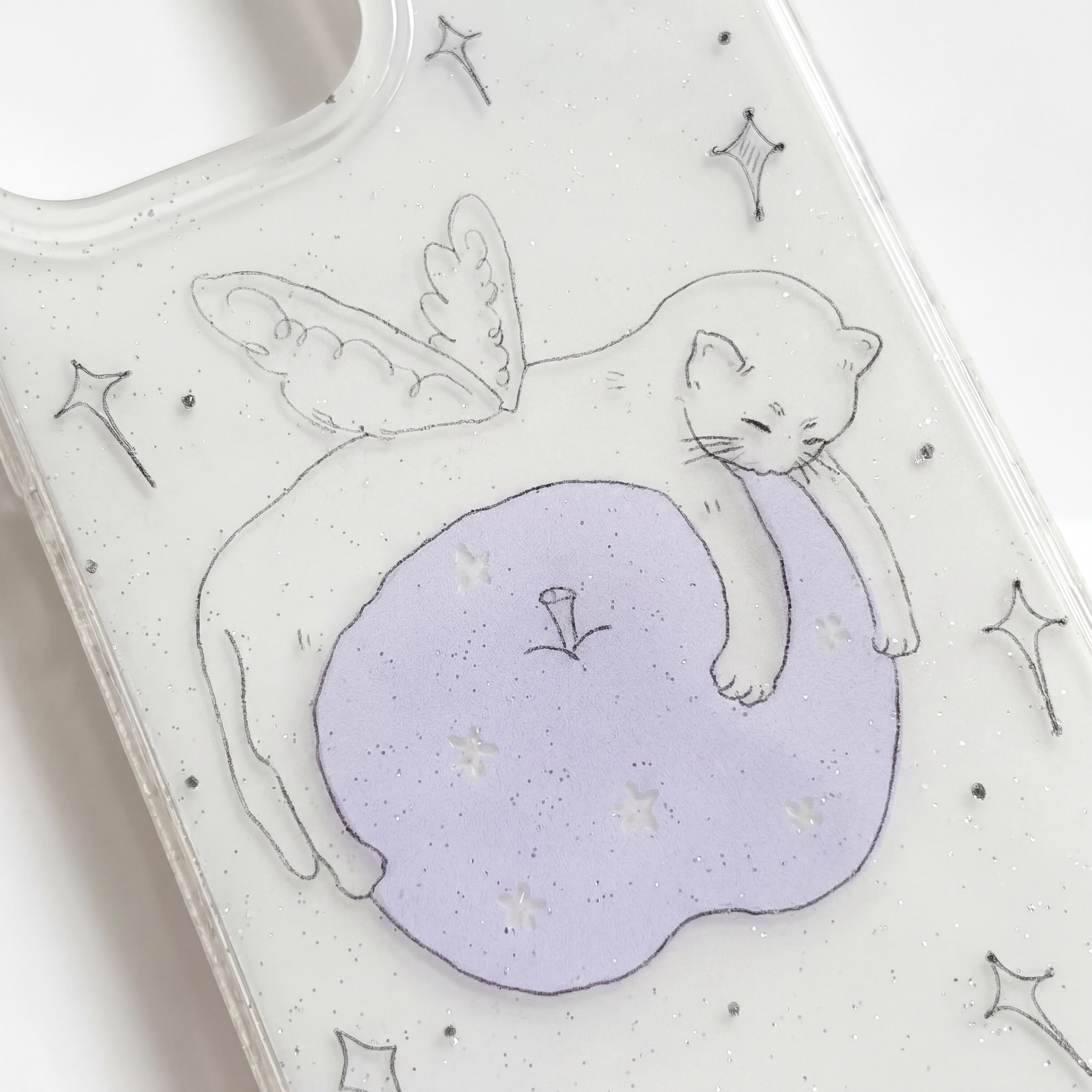 Dreamy Cat Glitter Phone Case