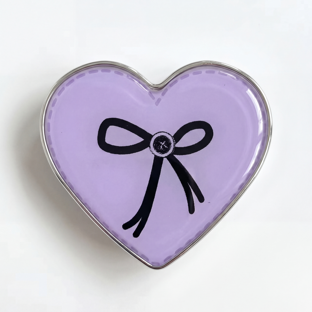 Black Gingham & Purple Heart Phone Case