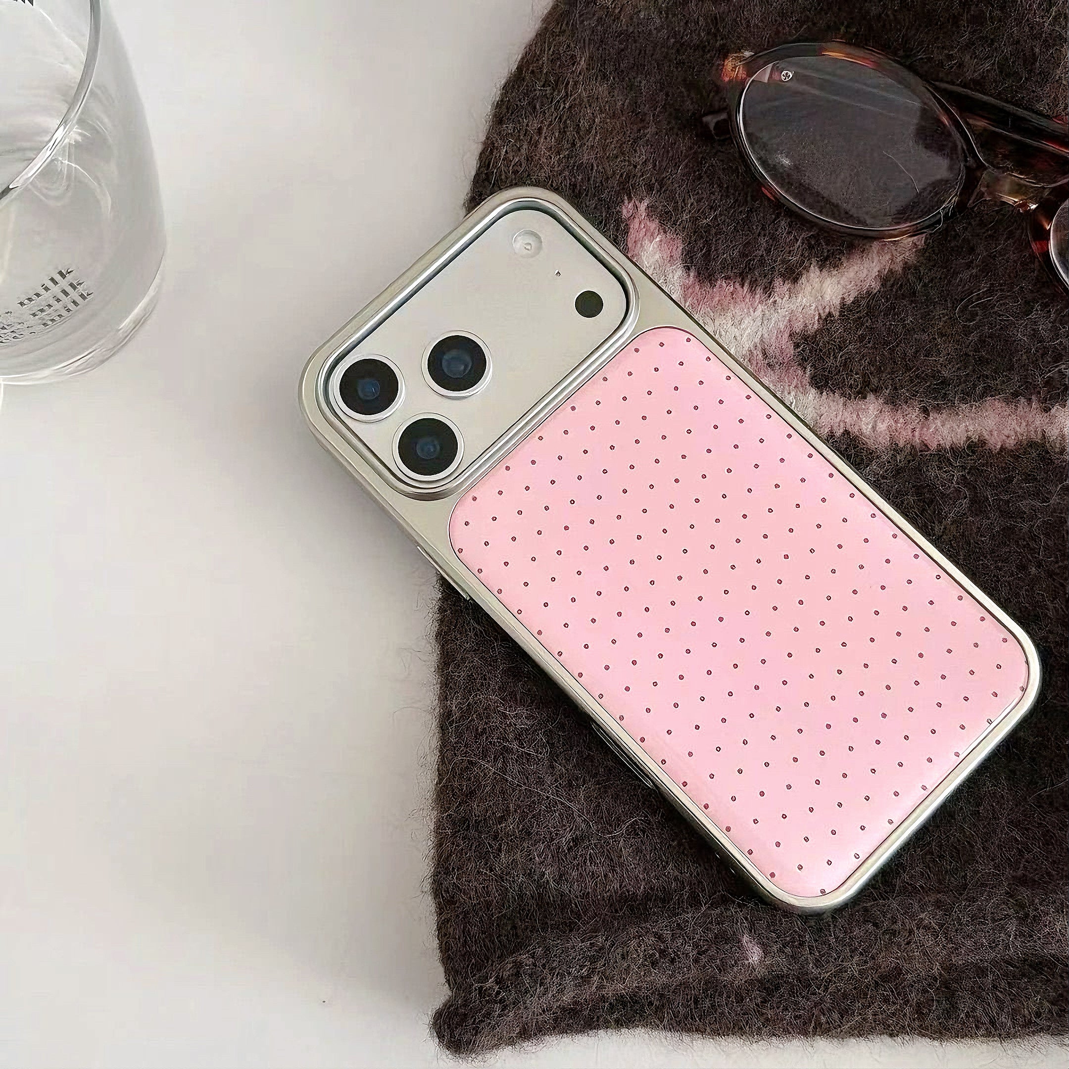 Pink Polka Dot Phone Case | Teddy Bear & Bow