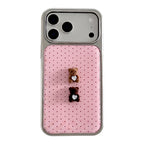 Pink Polka Dot Phone Case | Teddy Bear & Bow