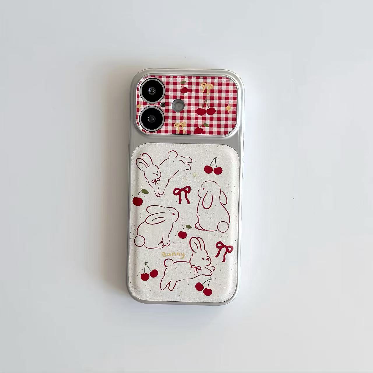 Cherry Bunny Gingham Phone Case