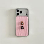 Pink Polka Dot Phone Case | Teddy Bear & Bow
