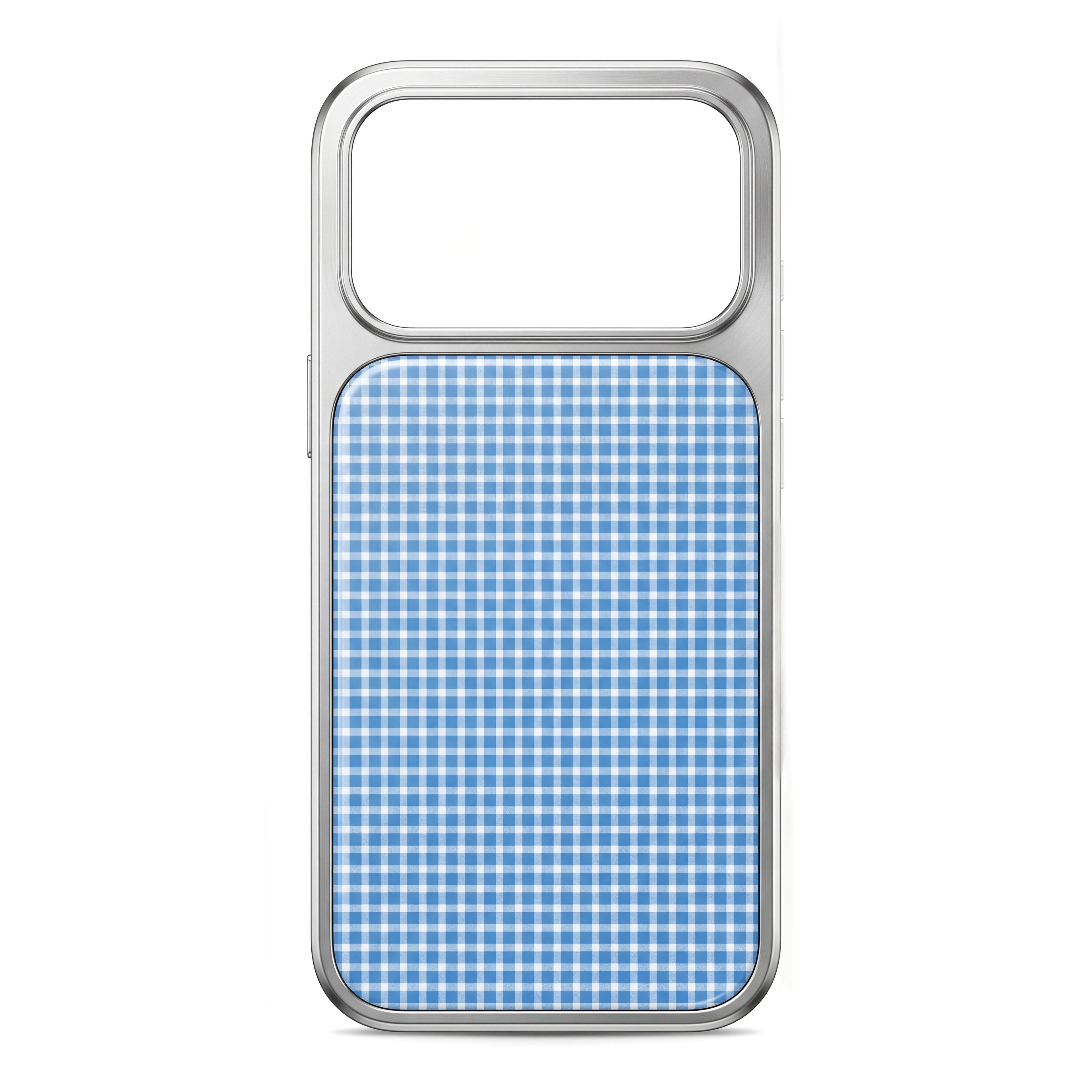 Y2K Blue Gingham Check Phone Case