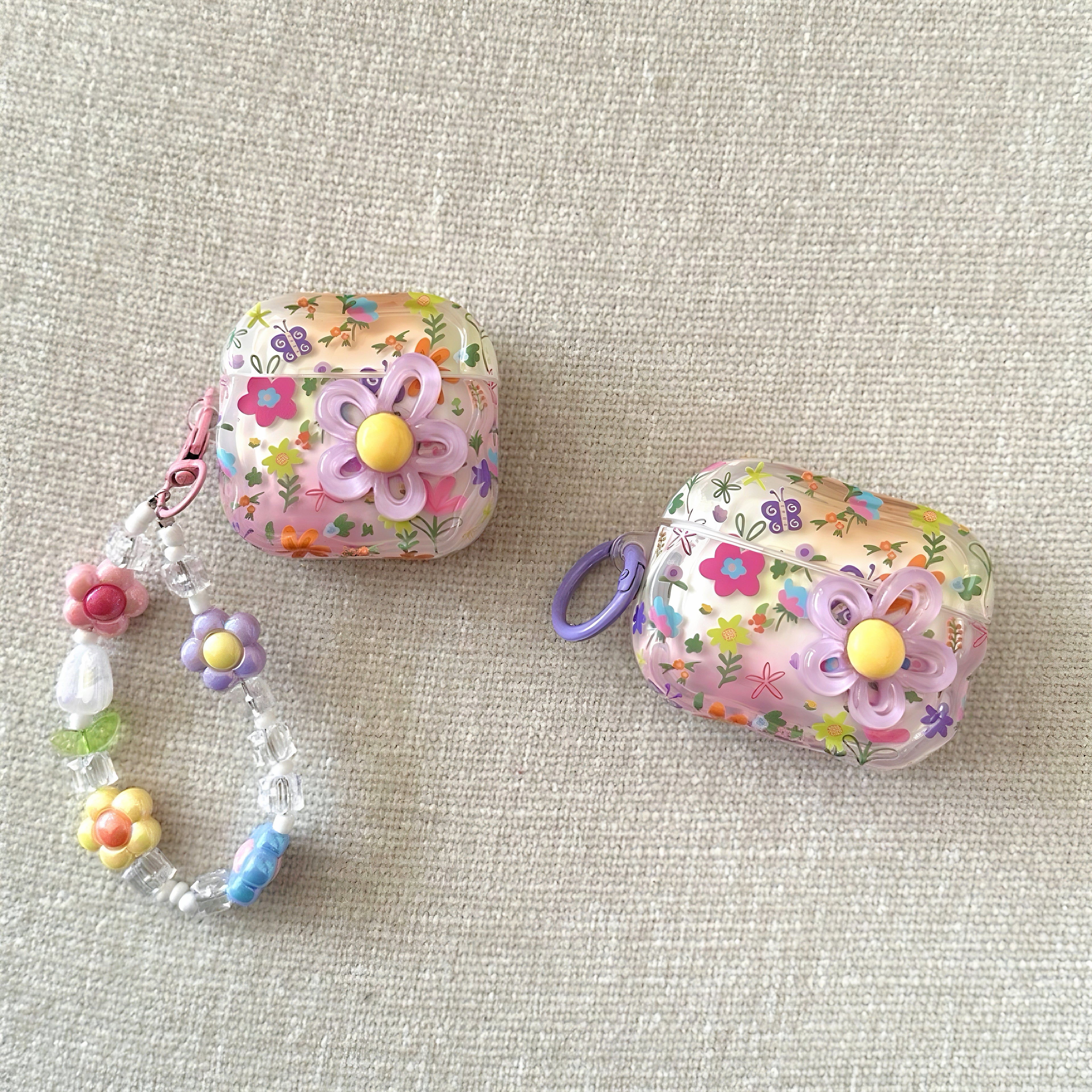 Floral & Butterfly AirPods Case with 3D Flower