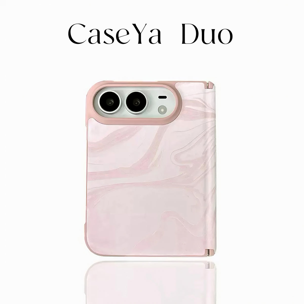 Aesthetic Marble iPhone Duo MagSafe Case | Rose Pink & Lavender Purple