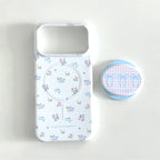 Pastel Blue & Pink Floral MagSafe Phone Case