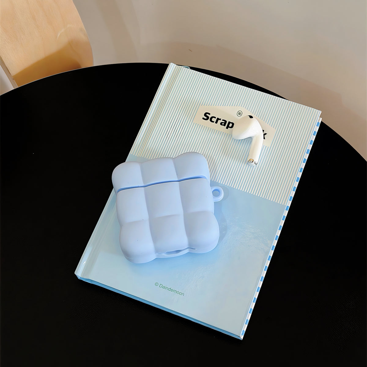 3D Pastel Puffy Cloud with Bubble Grid AirPods Case