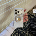 3D Ripple & Sparkling Diamond Heart MagSafe Phone Case
