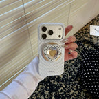 3D Ripple & Sparkling Diamond Heart MagSafe Phone Case