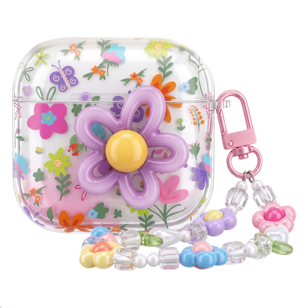 Floral & Butterfly AirPods Case with 3D Flower