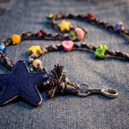Y2K Denim Woven Crossbody Phone Strap with Fabric Star Charm
