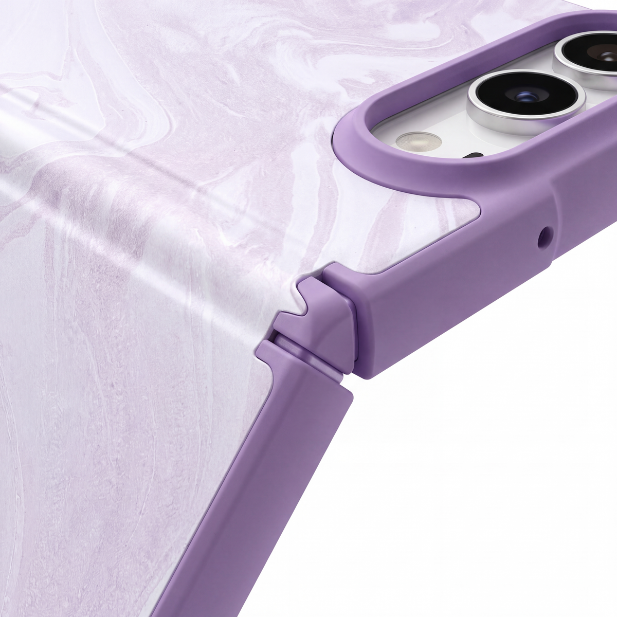 Aesthetic Marble iPhone Duo MagSafe Case | Rose Pink & Lavender Purple