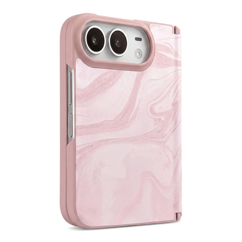 Aesthetic Marble iPhone Duo MagSafe Case | Rose Pink & Lavender Purple