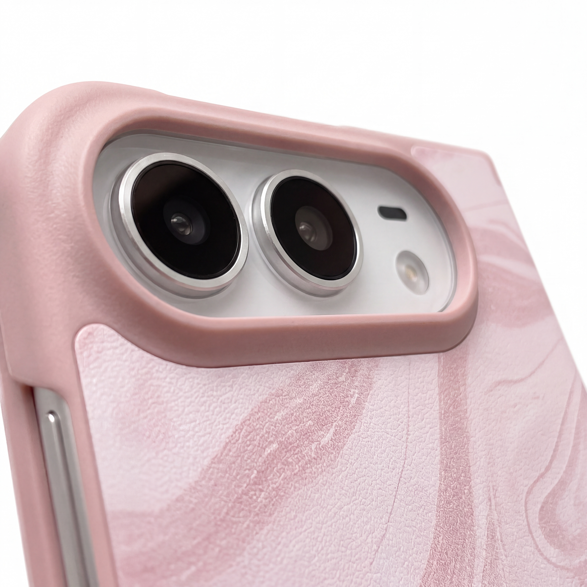 Aesthetic Marble iPhone Duo MagSafe Case | Rose Pink & Lavender Purple